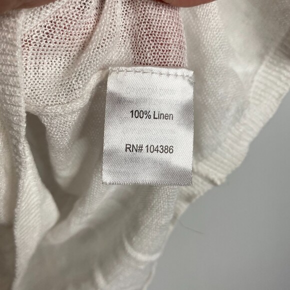 Garnet Hill Realistic Rose Paint Lightweight Linen Long Sleeve Blouse Size L - Picture 7 of 9